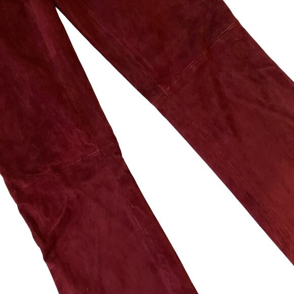 Joseph High Waist Straight Leg Maroon Suede Trouser Pants Size 40 - Picture 7 of 15